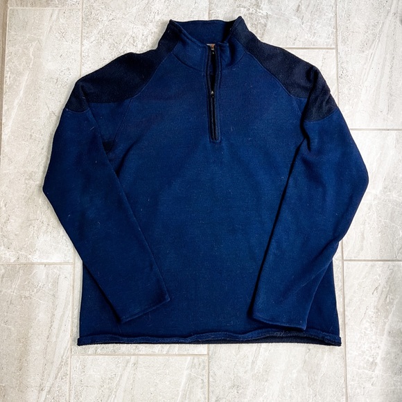 Royal Robbins Blue and Black 1/4 Zip Long Sleeve Pullover Size Large - Picture 1 of 11